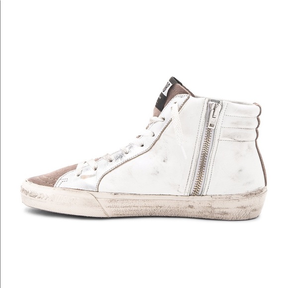 Golden Goose White and Brown High-Top Sneakers - Picture 3 of 15